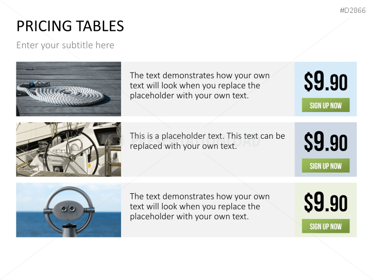 Pricing Tables