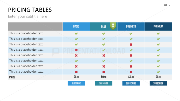 Pricing Tables