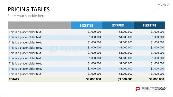 Pricing Tables