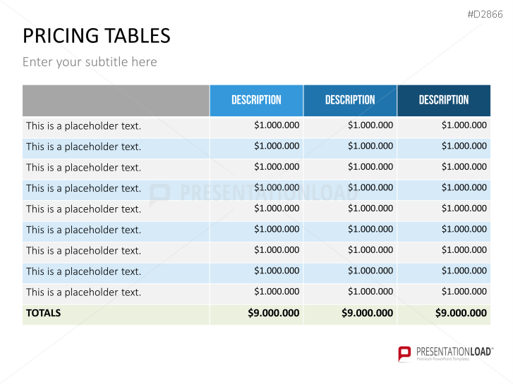 Pricing Tables