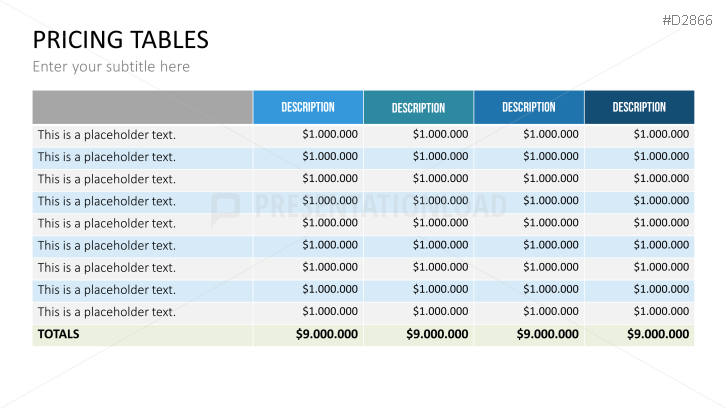 Pricing Tables
