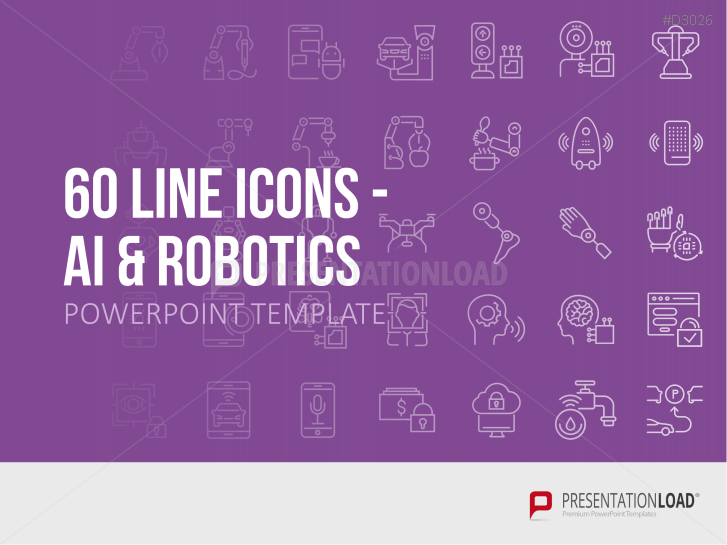 Line Icons Artificial Intelligence / Robotics