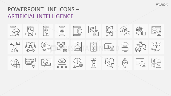 Line Icons Artificial Intelligence / Robotics
