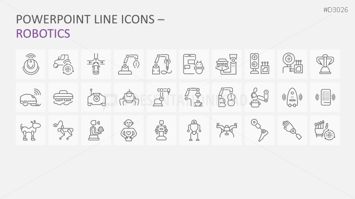 Line Icons Artificial Intelligence / Robotics