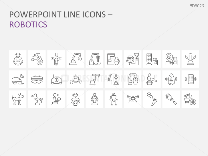 Line Icons Artificial Intelligence / Robotics