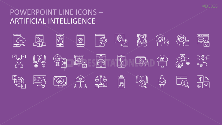 Line Icons Artificial Intelligence / Robotics