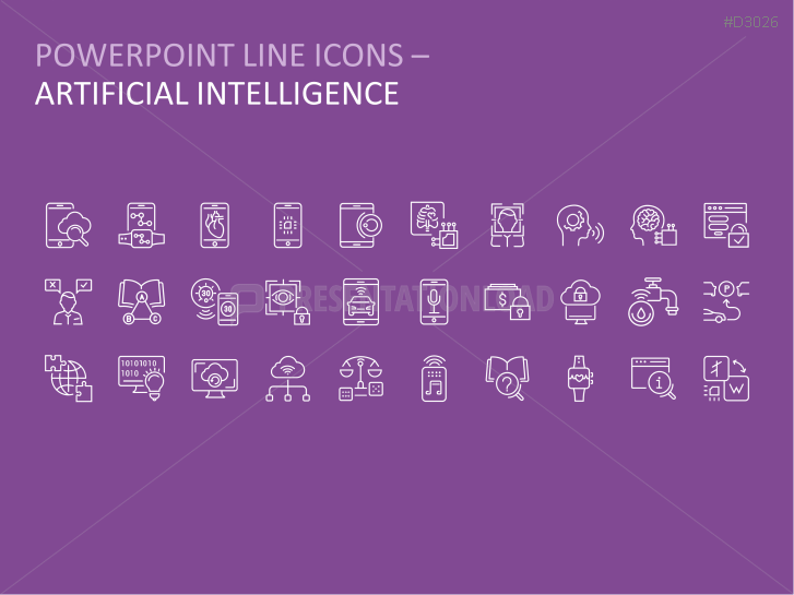 Line Icons Artificial Intelligence / Robotics