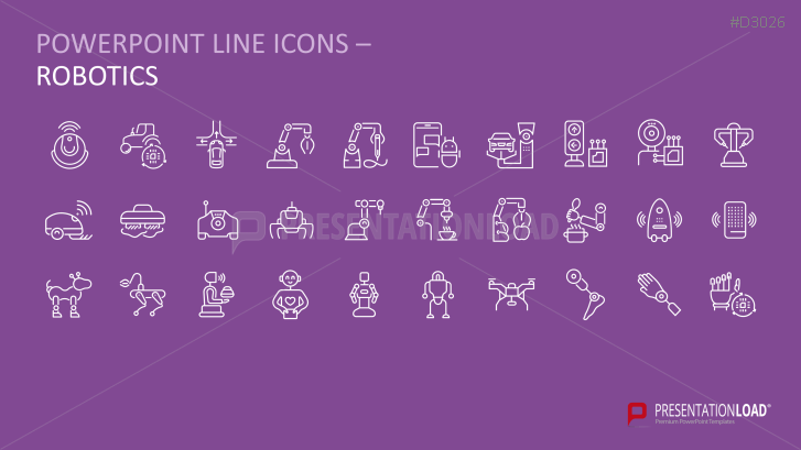 Line Icons Artificial Intelligence / Robotics