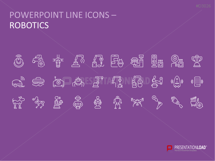 Line Icons Artificial Intelligence / Robotics