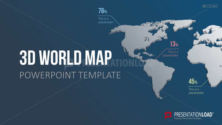 3d Powerpoint World Map Editable Ppt Template Presentationload