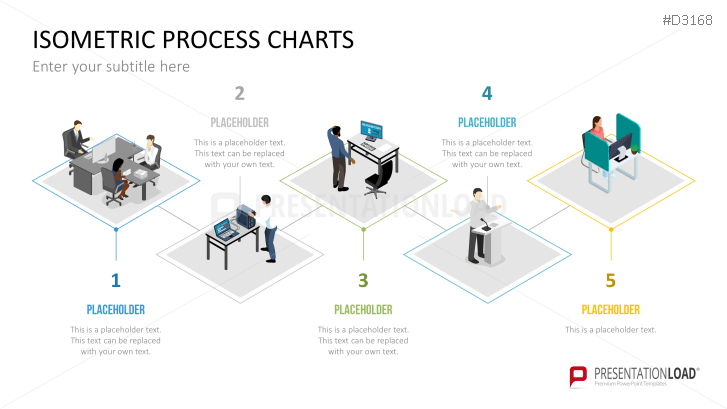 Isometric Process Charts | PowerPoint Template