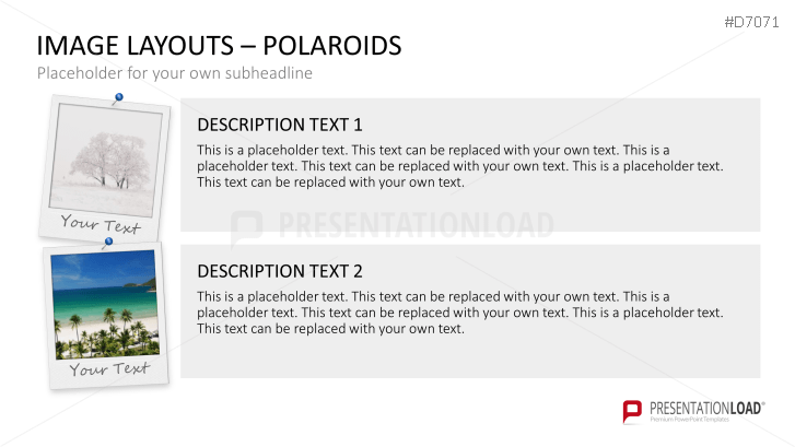 3D Image Layouts - Polaroids | PowerPoint Templates | PresentationLoad