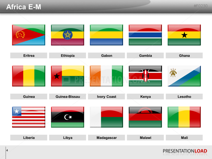 Africa Flags - Glass Buttons
