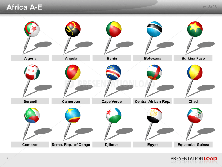 Africa Flags - Pins 3D