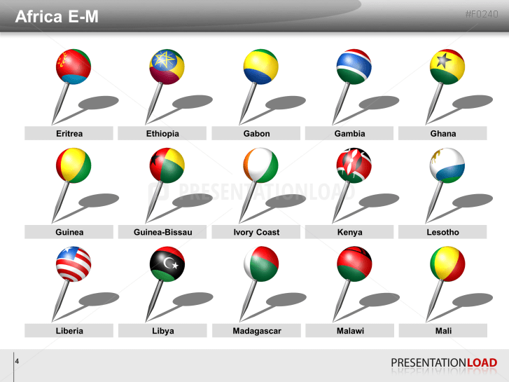 Africa Flags - Pins 3D