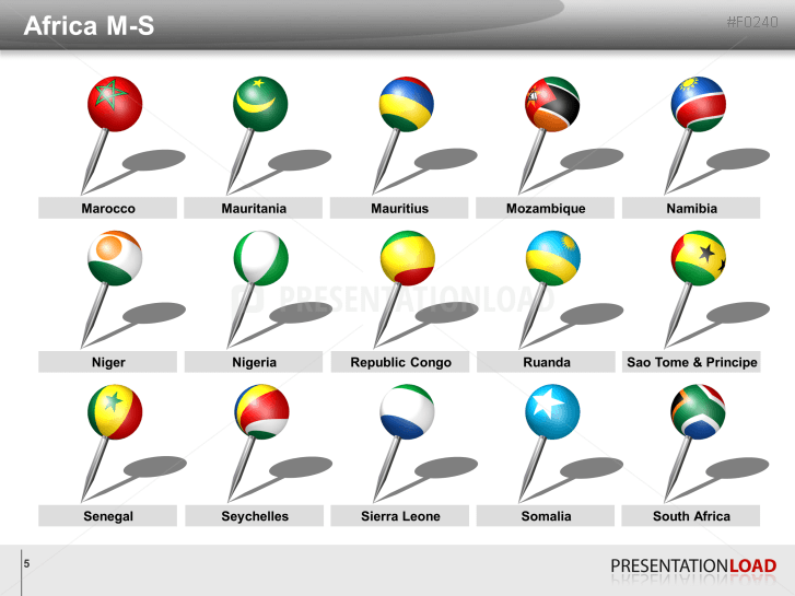 Africa Flags - Pins 3D