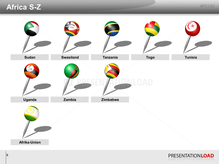 Africa Flags - Pins 3D