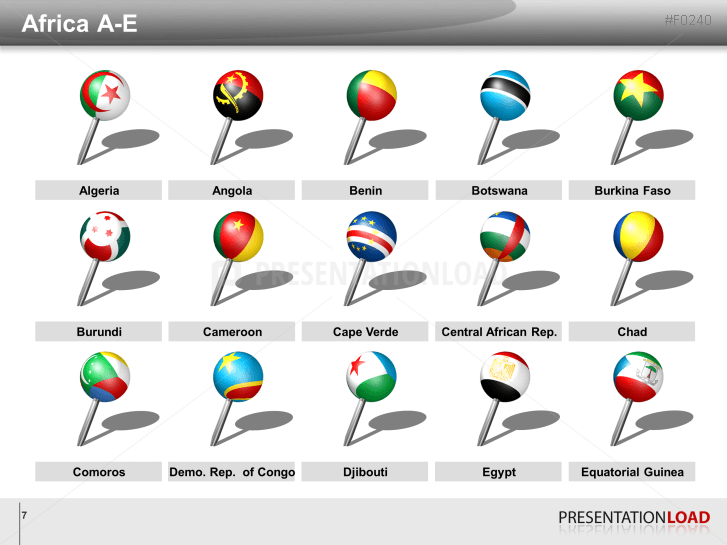 Africa Flags - Pins 3D
