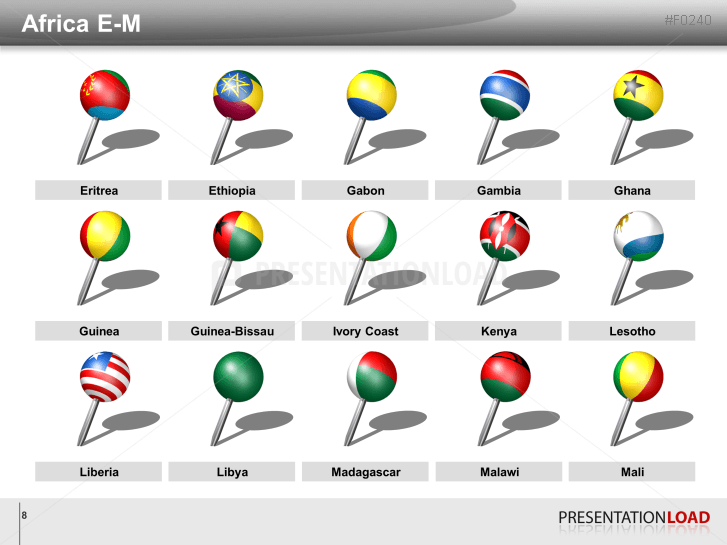 Africa Flags - Pins 3D