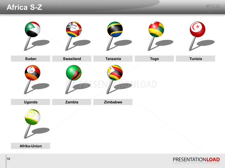 Africa Flags - Pins 3D