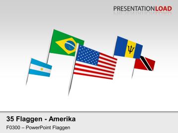 Amerika - Fähnchen _https://www.presentationload.de/flaggen-amerika-faehnchen-powerpoint-vorlage.html