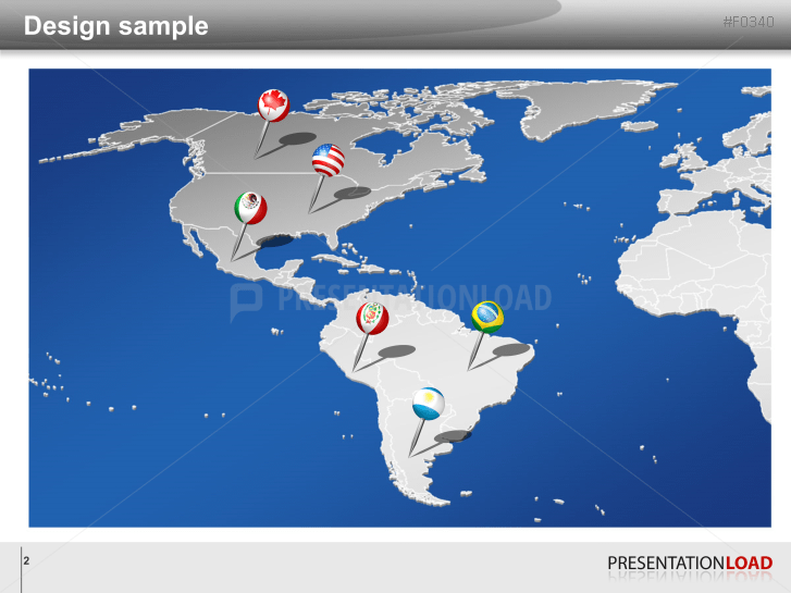 Americas - Pins 3D