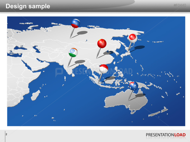 Asia & Pacific - Pins 3D