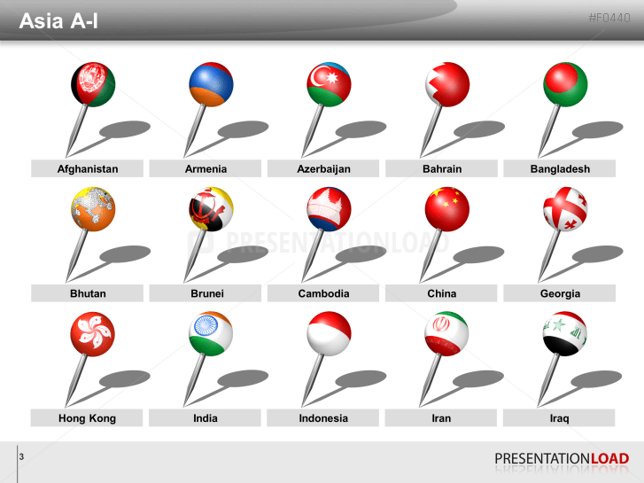 Asia & Pacific - Pins 3D