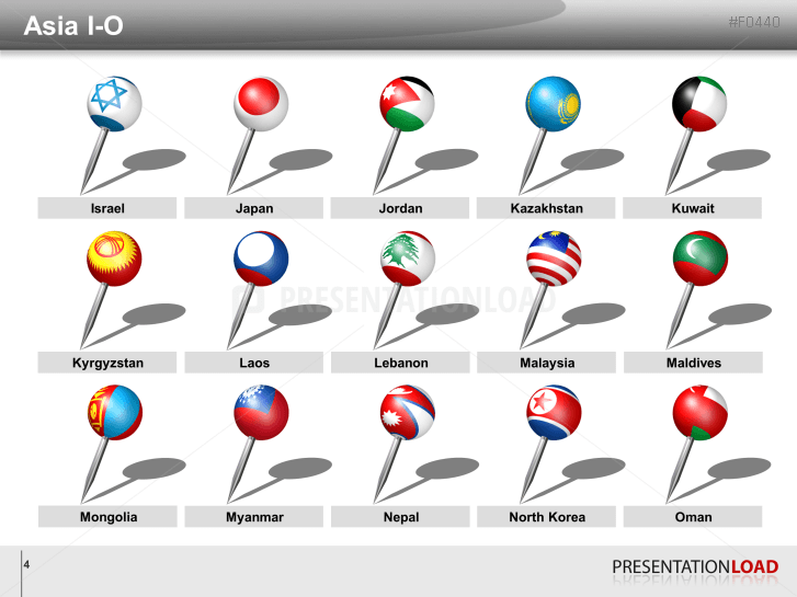 Asia & Pacific - Pins 3D