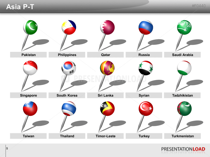 Asia & Pacific - Pins 3D