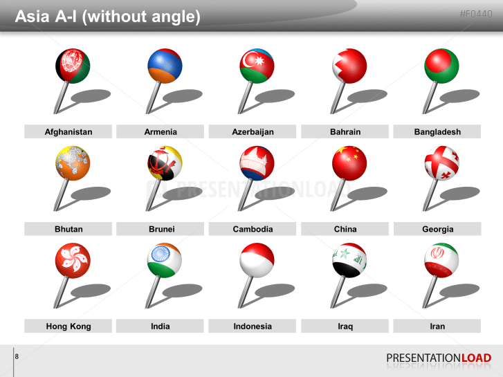 Asia & Pacific - Pins 3D