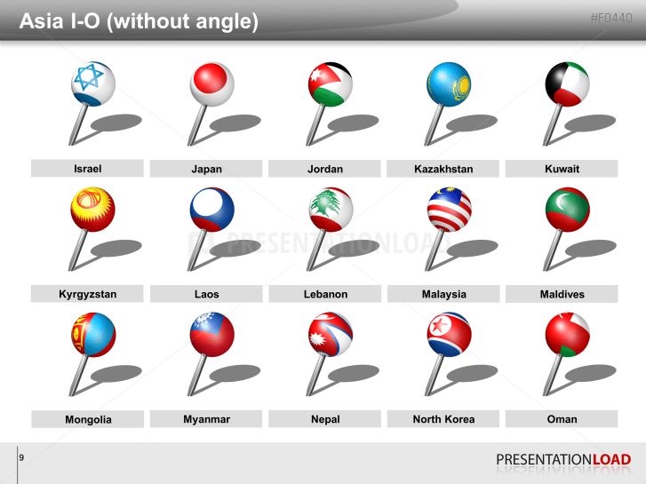 Asia & Pacific - Pins 3D