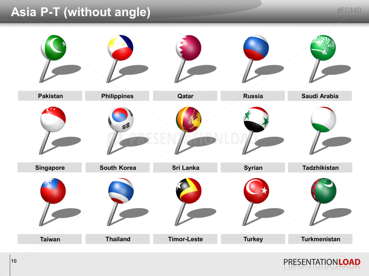 Asia & Pacific - Pins 3D