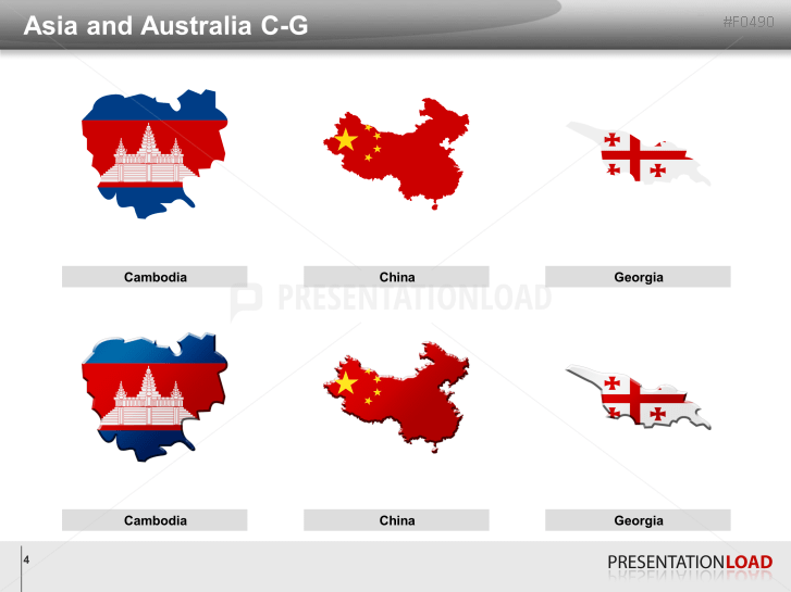 Asia & Pacific - Country outlines