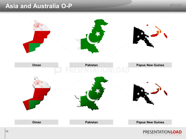 Asia & Pacific - Country outlines
