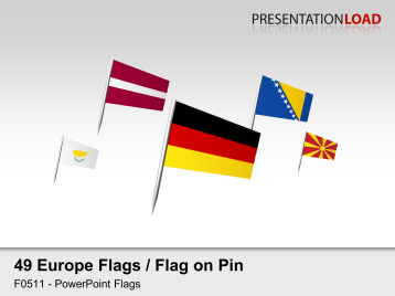 Europe Flags - Flags on Pin _https://www.presentationload.com/flag-europe-pin-powerpoint-template.html