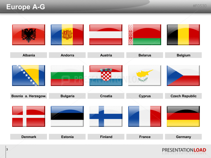 Europe Flags - Glass Buttons