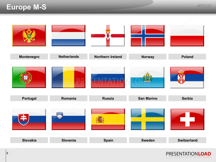 Europe Flags - Glass Buttons