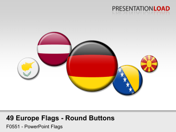 Europe Flags - Round Buttons _https://www.presentationload.com/flag-europe-round-buttons-powerpoint-template.html