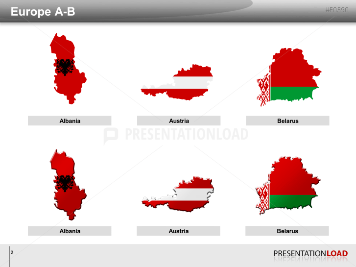 Europe Flags - Country outlines