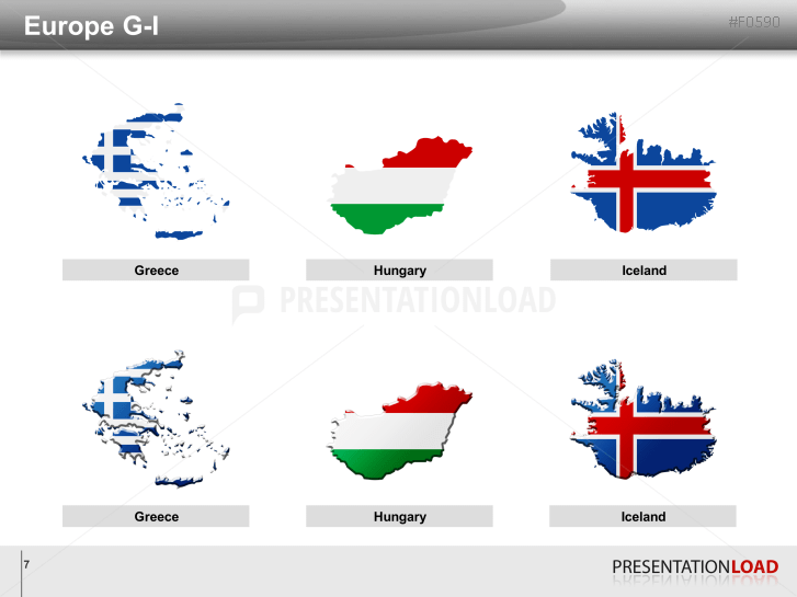 Europe Flags - Country outlines