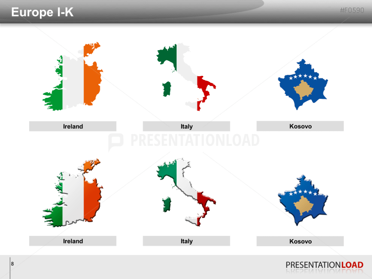 Europe Flags - Country outlines
