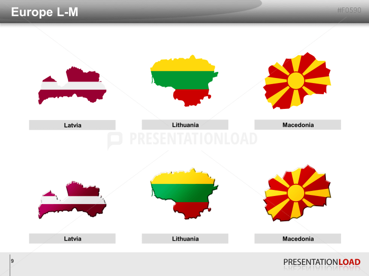 Europe Flags - Country outlines