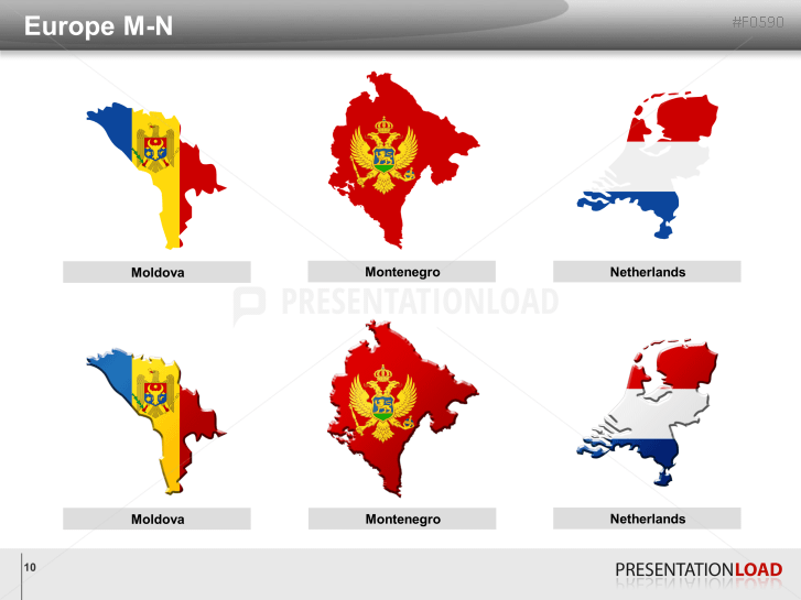 Europe Flags - Country outlines