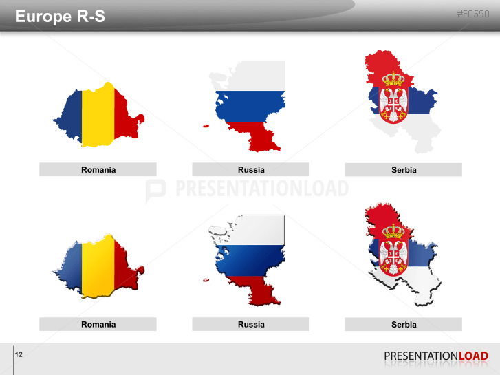 Europe Flags - Country outlines