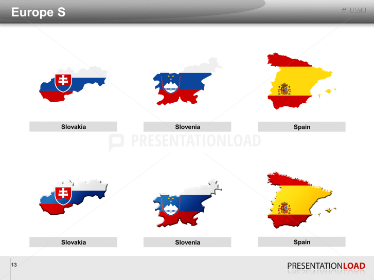 Europe Flags - Country outlines