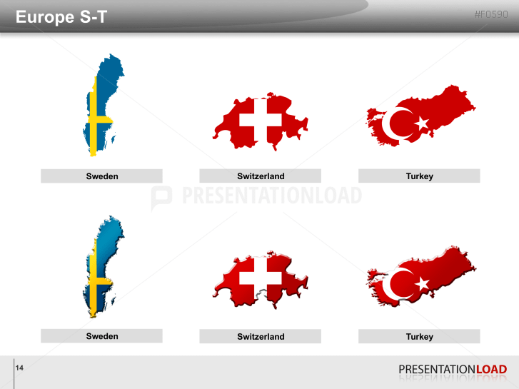 Europe Flags - Country outlines