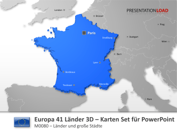Europa - 41 Länder in 3D _https://www.presentationload.de/landkarte-europa-41-laender-3d-powerpoint-vorlage.html