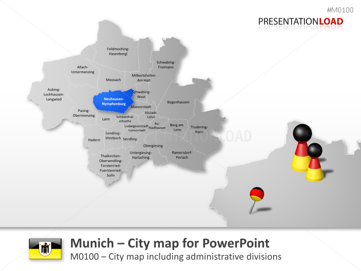 Powerpoint City Map Munich Germany Presentationload