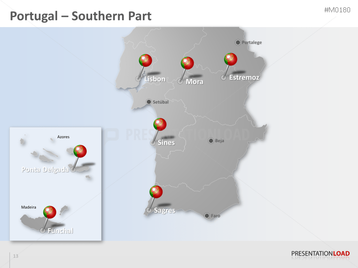 PowerPoint Map Portugal | PresentationLoad